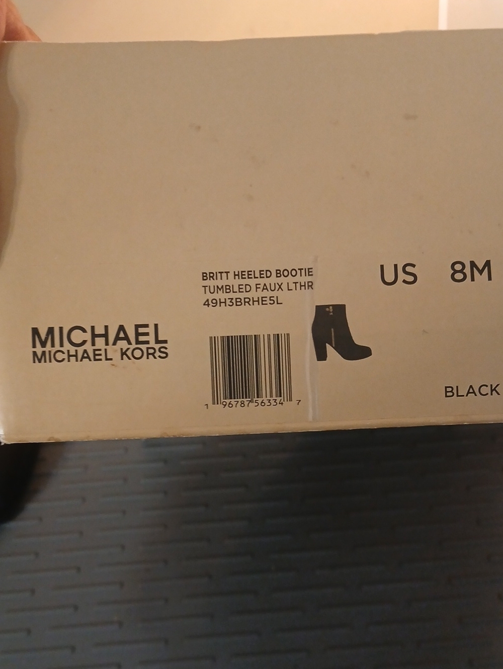 Michael Kors Britt Black Tumbled Faux Leather Heeled Booties Boot Size 8 M NIB - Picture 13 of 13